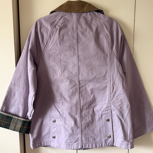NWT Barbour Modern Beadnell Casual Jacket in Lavender w Plaid & Corduroy Trim - Picture 7 of 8